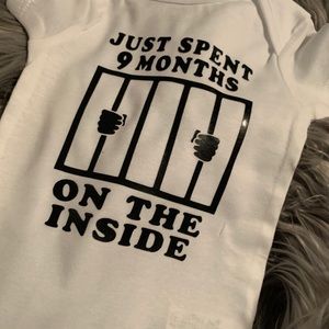 9 months on the inside novelty onesie
